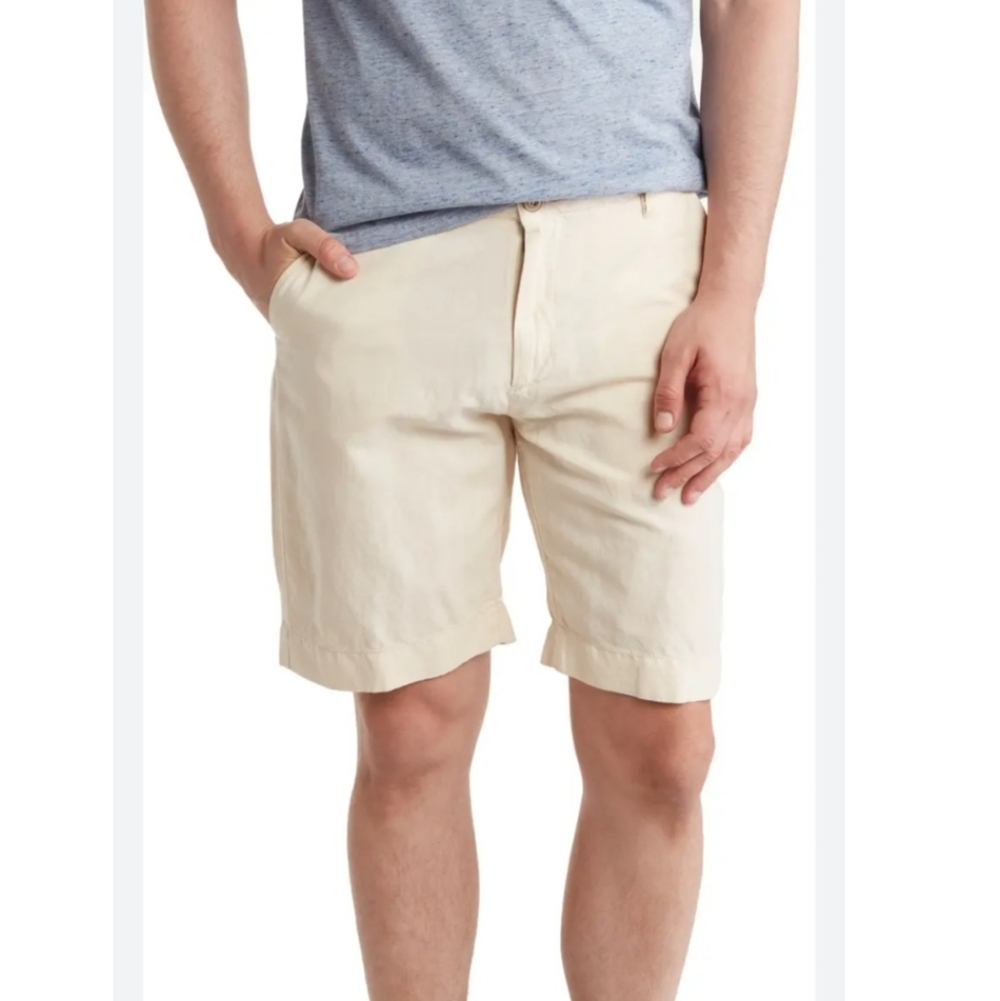 Faherty Men's Malibu Linen & Cotton Chino 9" Shorts Size 36